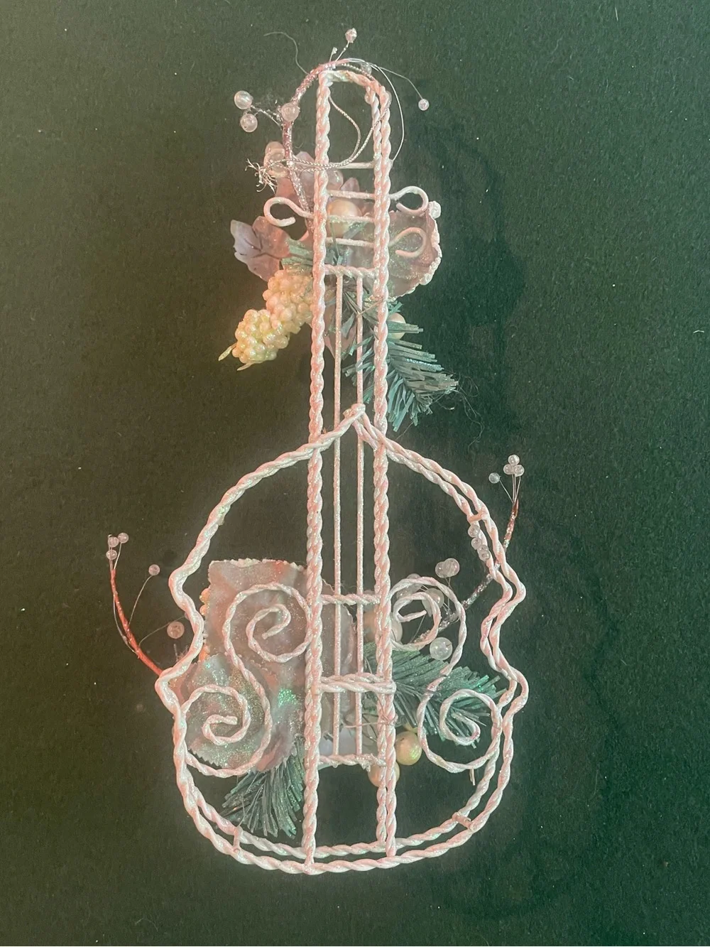 Floral Violin Xmas Decorations